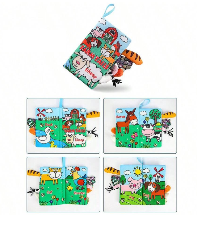 Sensory Animal Tail Cloth Book – Large Size