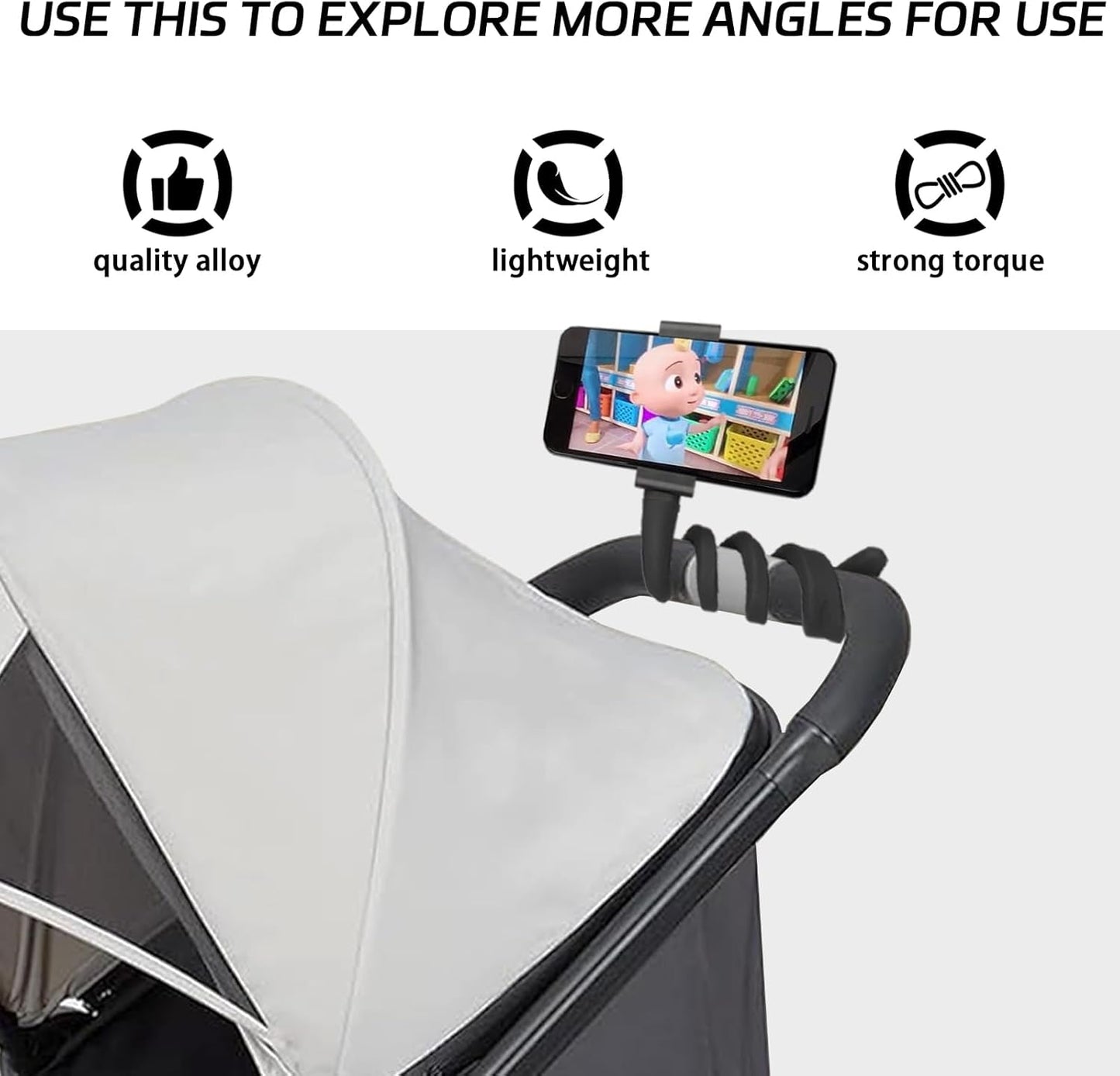 Flexible Stroller Phone Holder Mount Clip