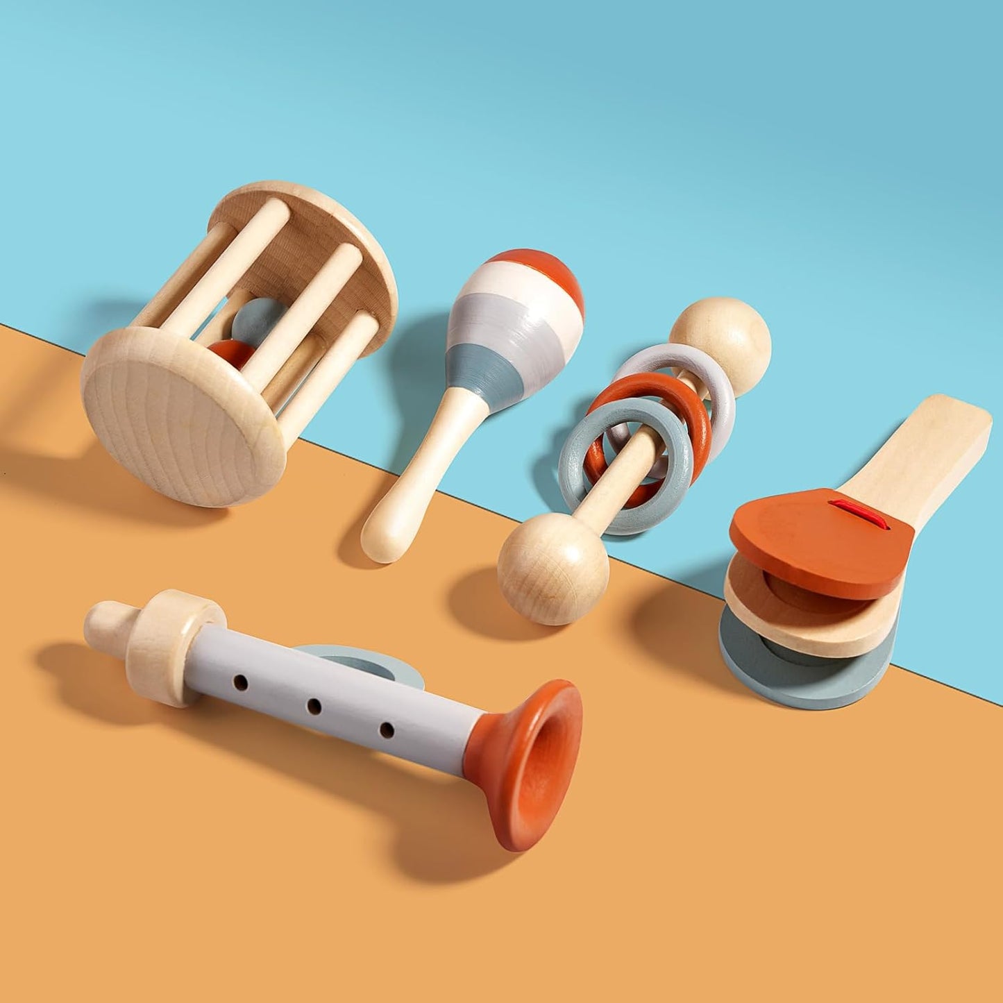 Early Learning Wooden Music Instrument Toys Kit 5pcs/Set