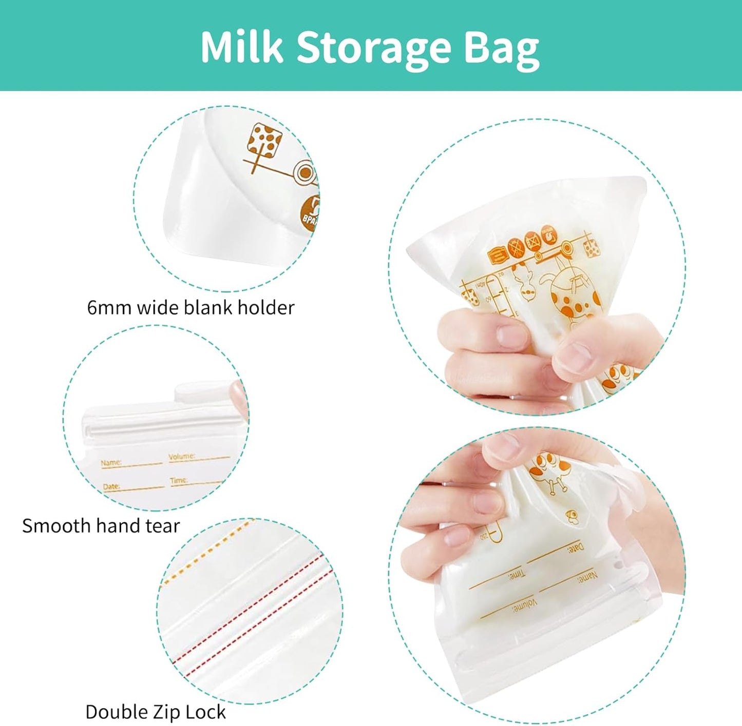 Breast Milk Storage Bags – Leakproof, Pre-Sterilized (30-Pack)