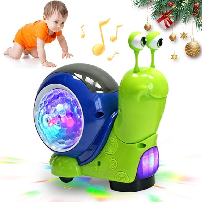 Tummy Time Crawling Snail Toy with Lights & Music