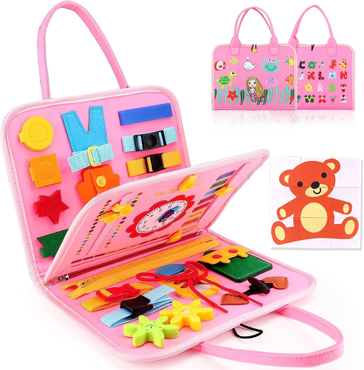 Montessori Busy Board Toy – 3 Pages