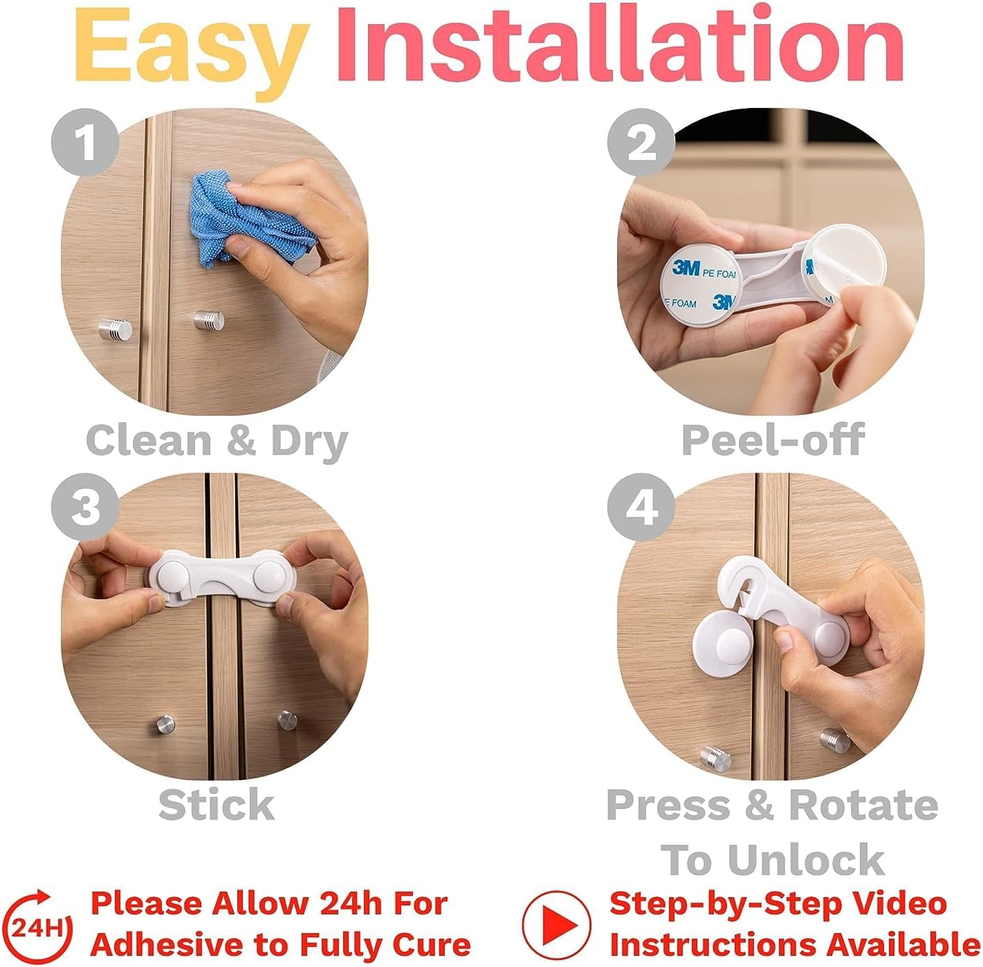 Baby Proofing Cabinet Lock (Pack of 10)