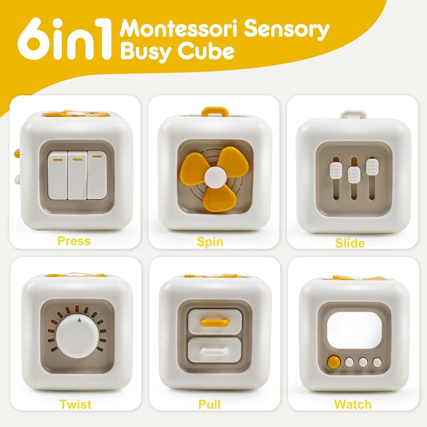 Montessori Busy Cube Sensory Activity Board