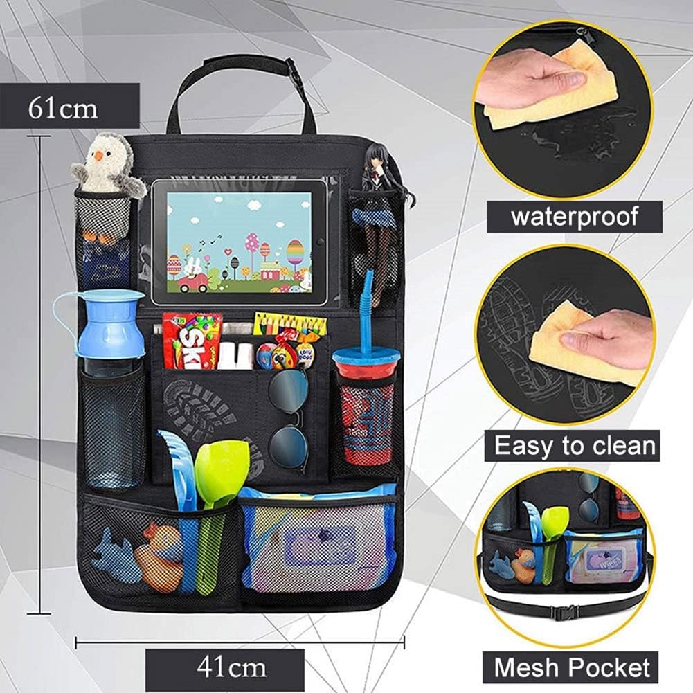 Car Backseat Organizer – Multi-Pocket Storage & Kick Mat Protector
