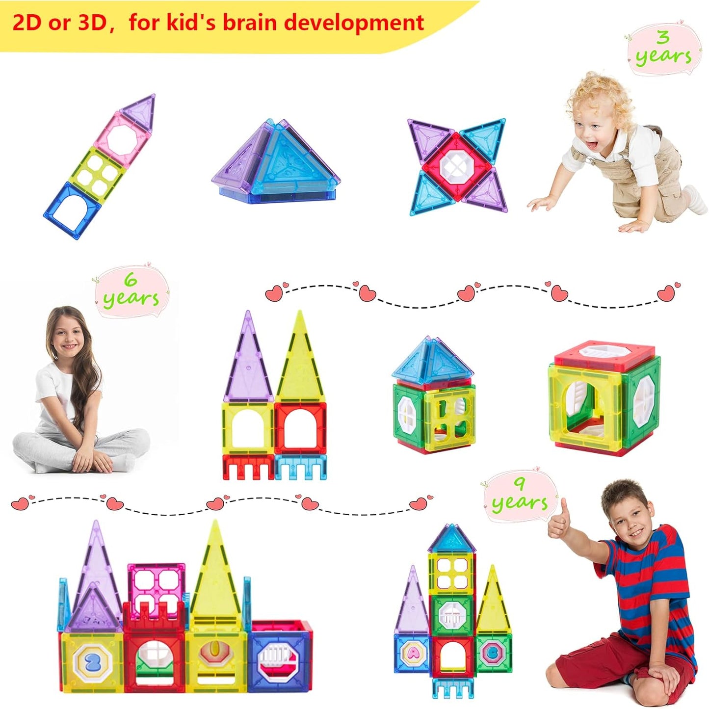 Magnetic Building Blocks Toys for Kids (34 PCS)