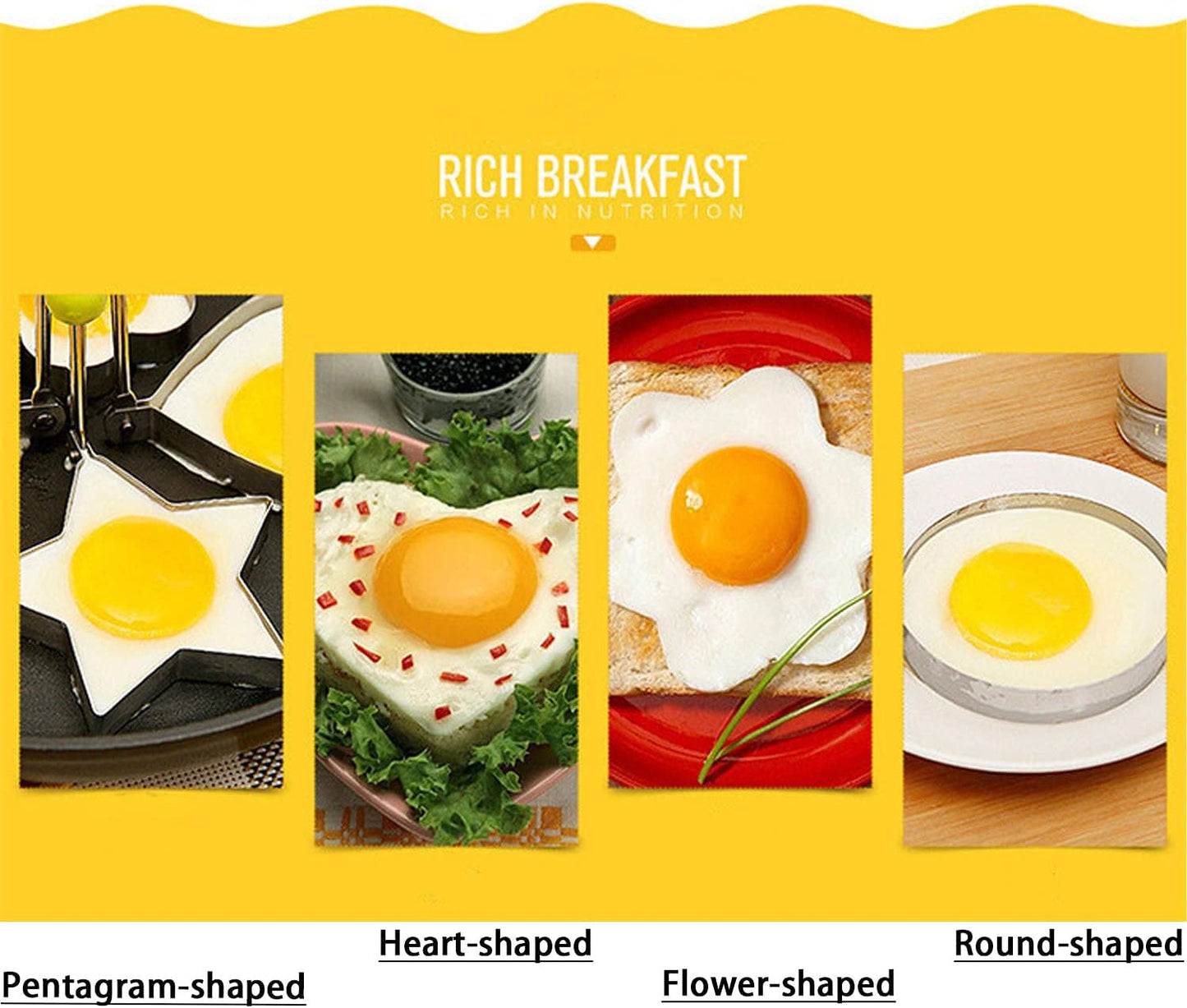 Stainless Steel Fried Egg Molds – Set of 4