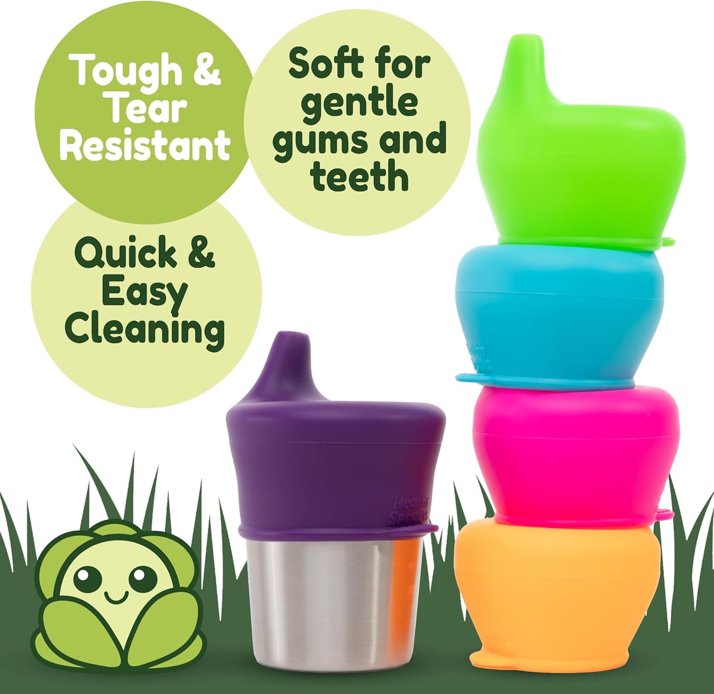 Healthy Sprouts Silicone Sippy Cup Lids – 100% Safe