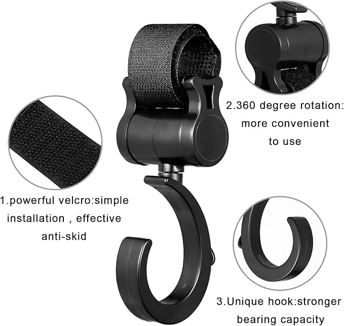 360° Rotating Stroller Hook Clips (Set of 2)