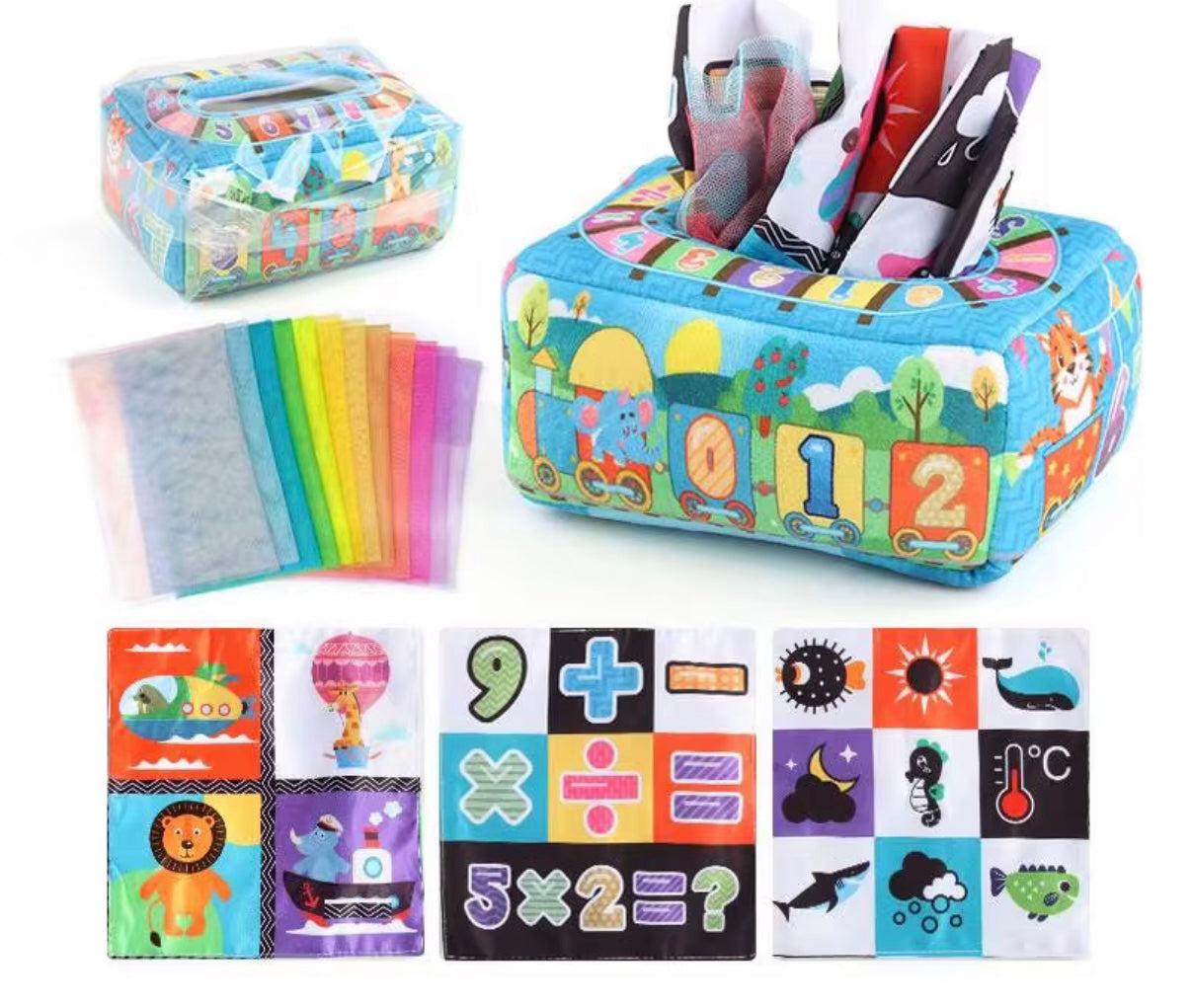 Montessori Sensory Tissue Box Toy for Babies