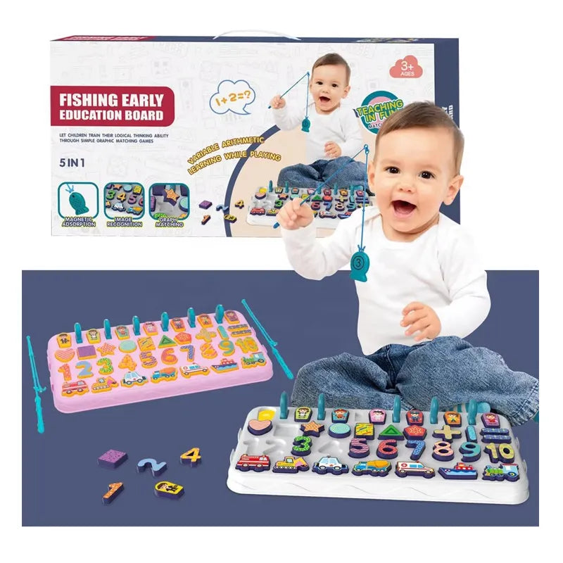 Learning Shape Matching Mathematical Counting Magnetic Fishing Table Toy