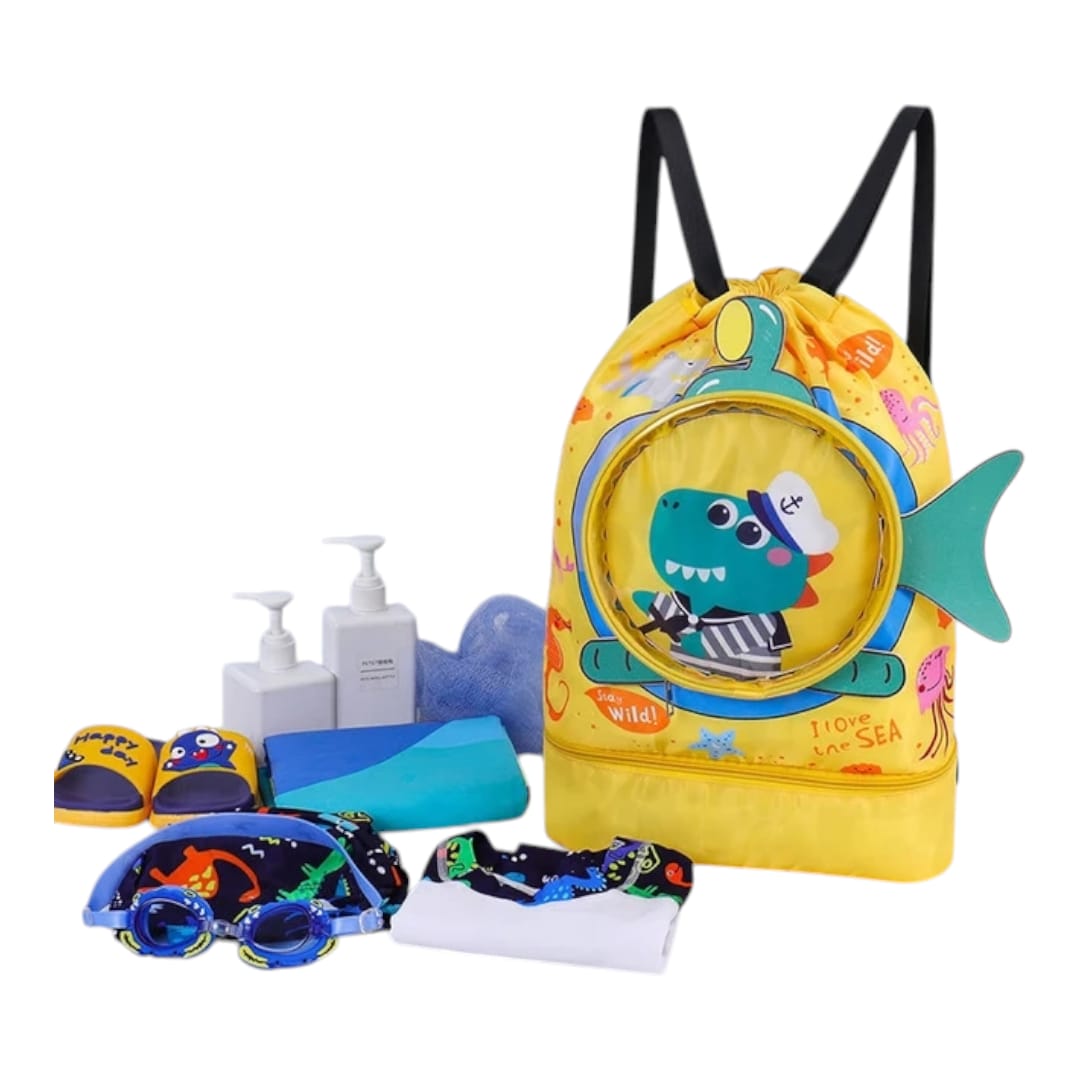 PETUFUN Kids Waterproof Swim Drawstring Bag