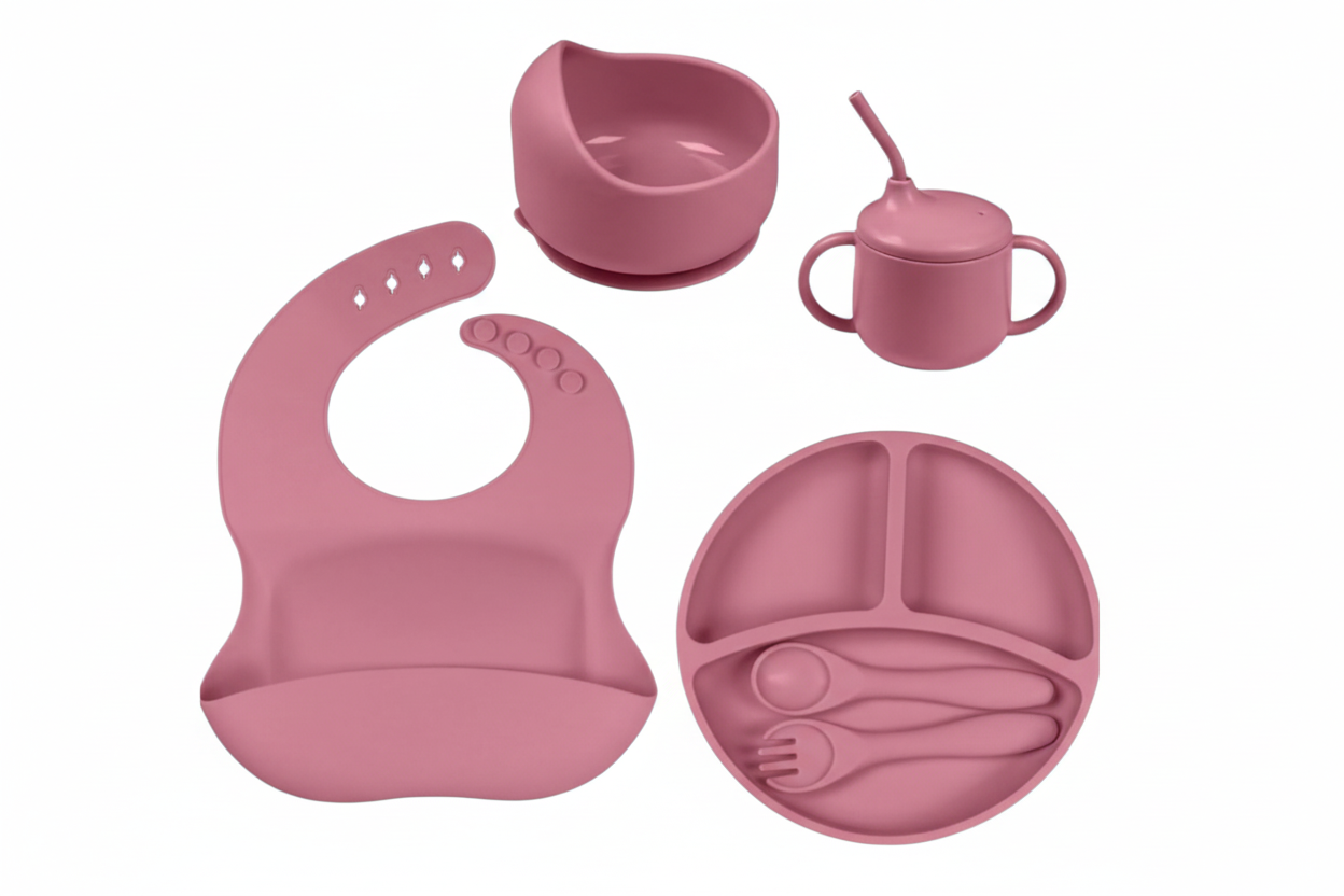 Silicone Feeding Set product image showing safe and cute design for babies