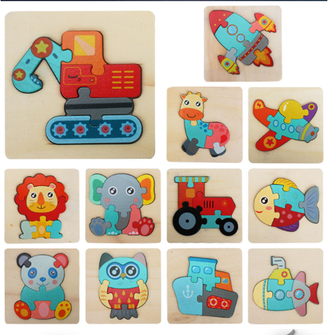 3D Wooden Jigsaw Puzzles product image showing safe and cute design for babies