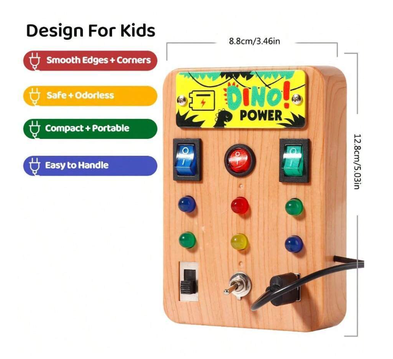 Montessori Led Light Switch Busy Board for Kids