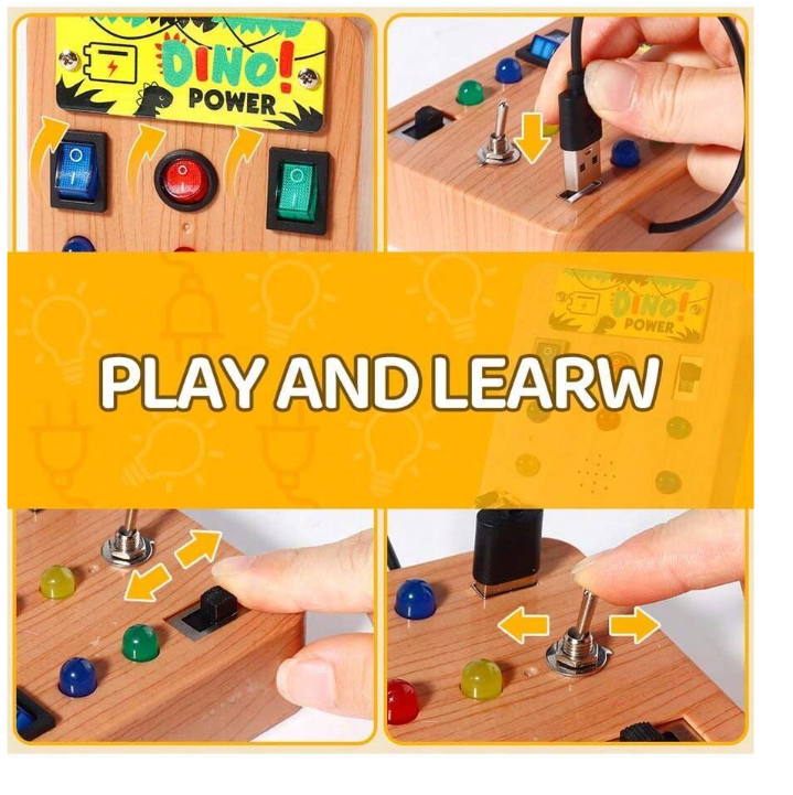 Montessori Led Light Switch Busy Board for Kids