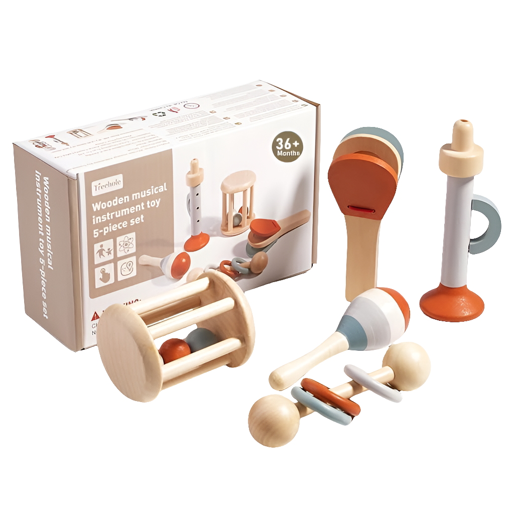 Early Learning Wooden Music Instrument Toys Kit 5pcs/Set