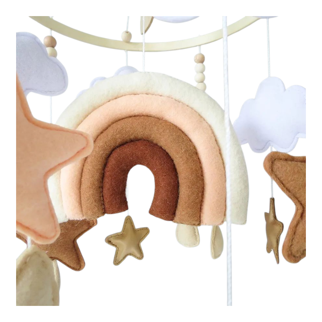 Flora & Ivy Rainbow mobile With Wooden Arm
