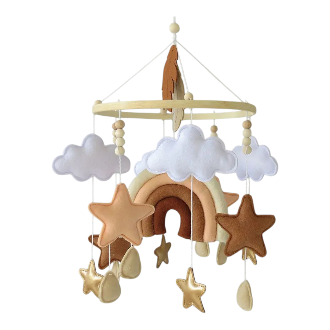 Flora & Ivy Rainbow mobile With Wooden Arm