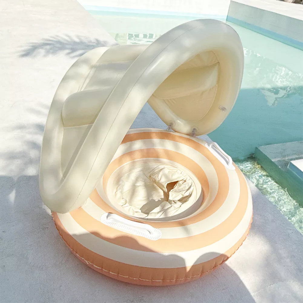 Baby Pool Float with Canopy – Safe Swim Ring for 6–36 Months