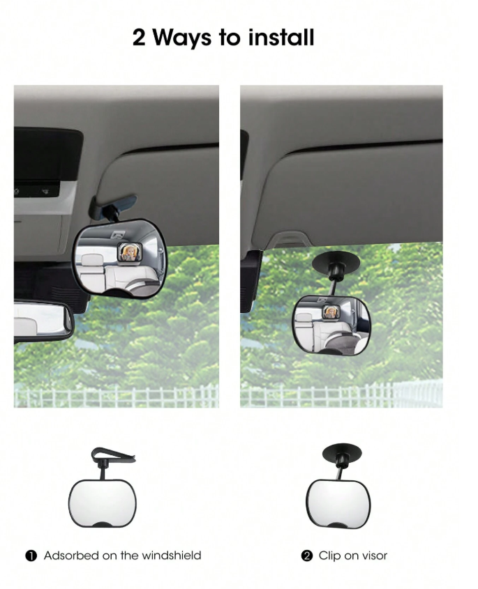 Mini Baby Car Mirror – Rear & Front Seat Safety Viewer