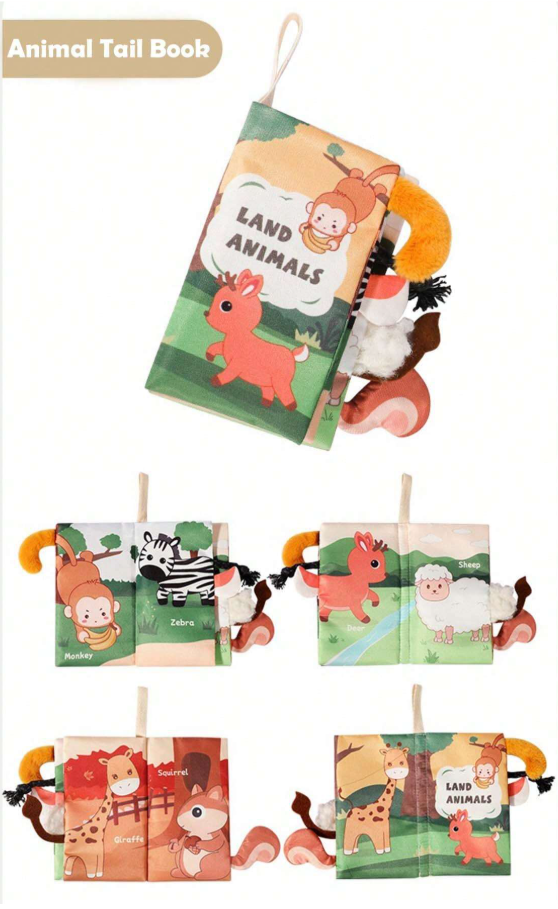 Land Animals Tail Cloth Book – (Small Size)