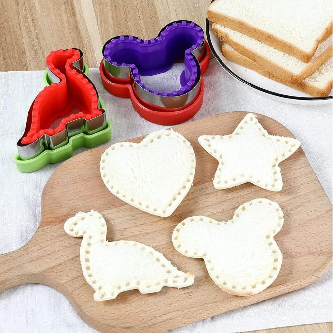 Stainless Steel Sandwich Cutter Set for Kids (4 Pcs)