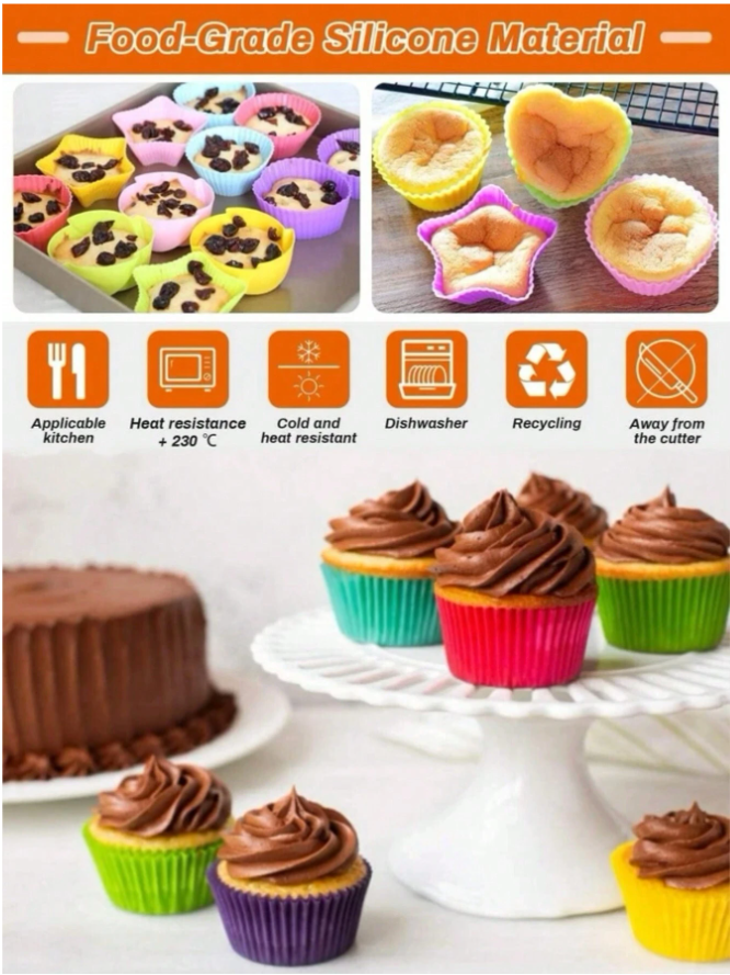 Kids Silicone Baking Molds – Set of 24