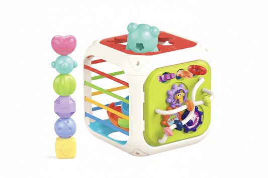 booko Activity Cube 7in1 – Montessori Toy for 1-2 Year Old Babies