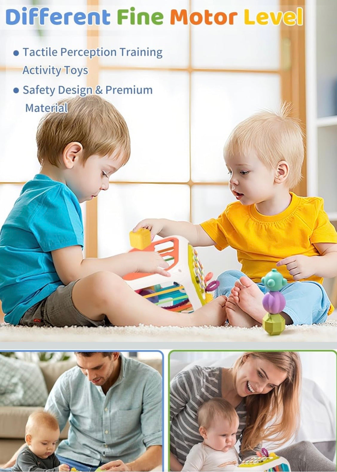 booko Activity Cube 7in1 – Montessori Toy for 1-2 Year Old Babies
