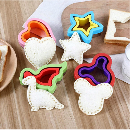 Stainless Steel Sandwich Cutter Set for Kids (4 Pcs)