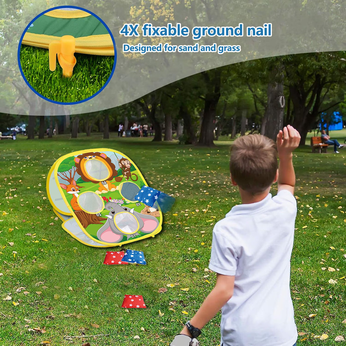 Zoo Animals Tossing Game Toy Set for Outdoor & Indoor