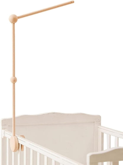 Rainbow Crib Mobile – Handmade Boho Nursery Decor with Wooden Arm