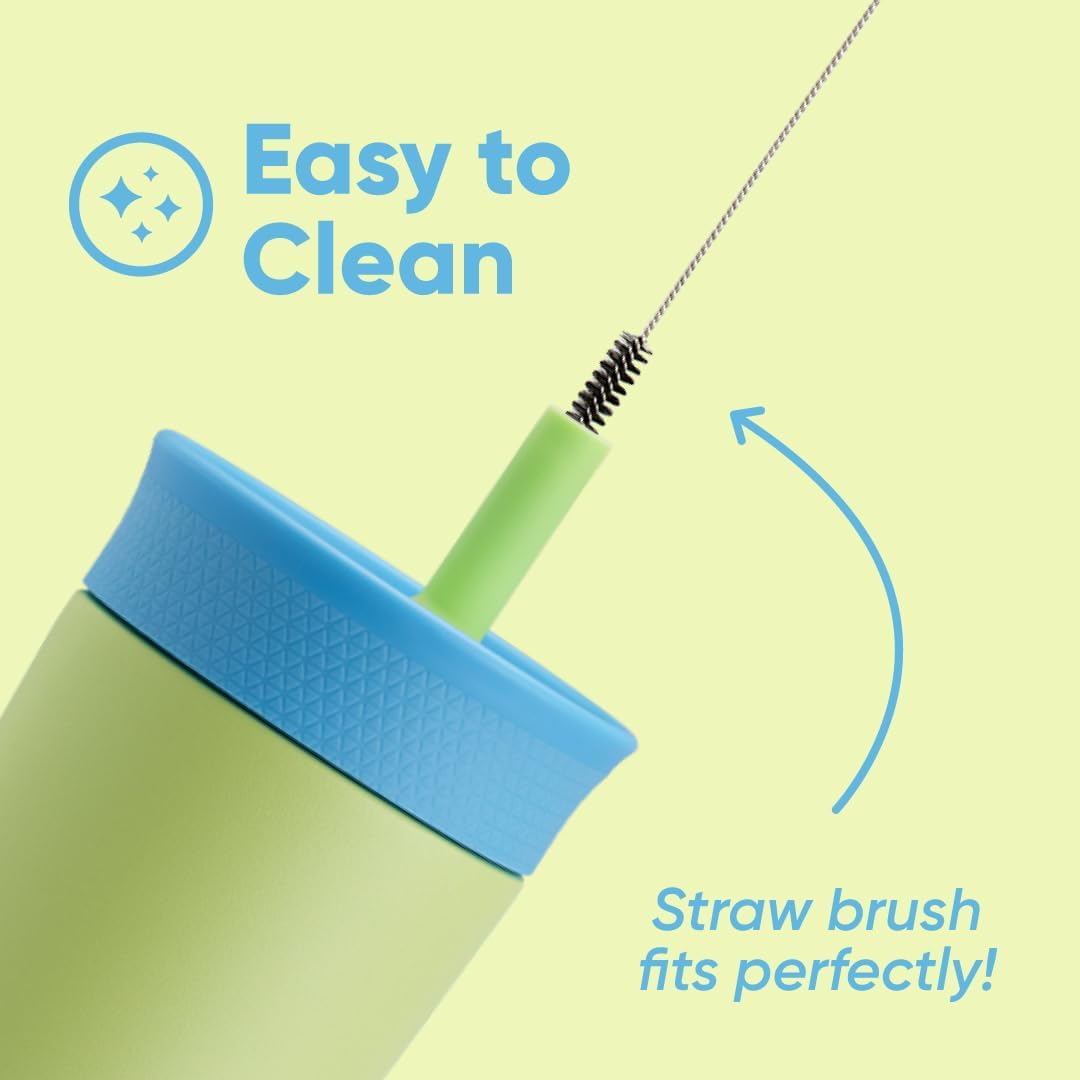 Stainless Steel Insulated Cup with Silicone Straw - 350ML