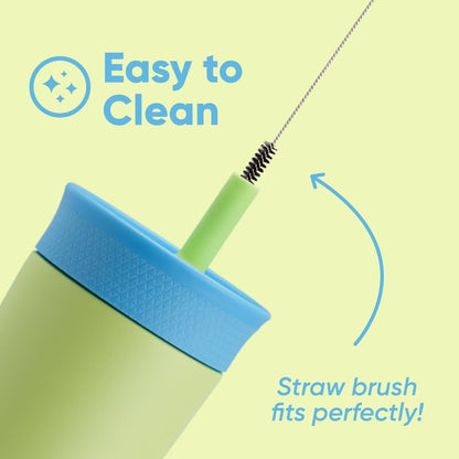 Stainless Steel Insulated Cup with Silicone Straw - 350ML