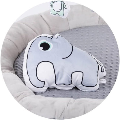 Baby Play Gym & Activity Mat with Soft Plush Elephant Pillow