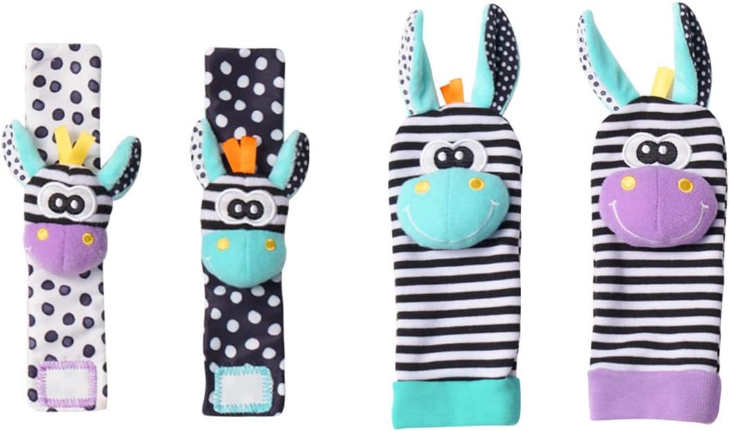 Wrist Rattle & Foot Finder Socks Set – 4 Pcs