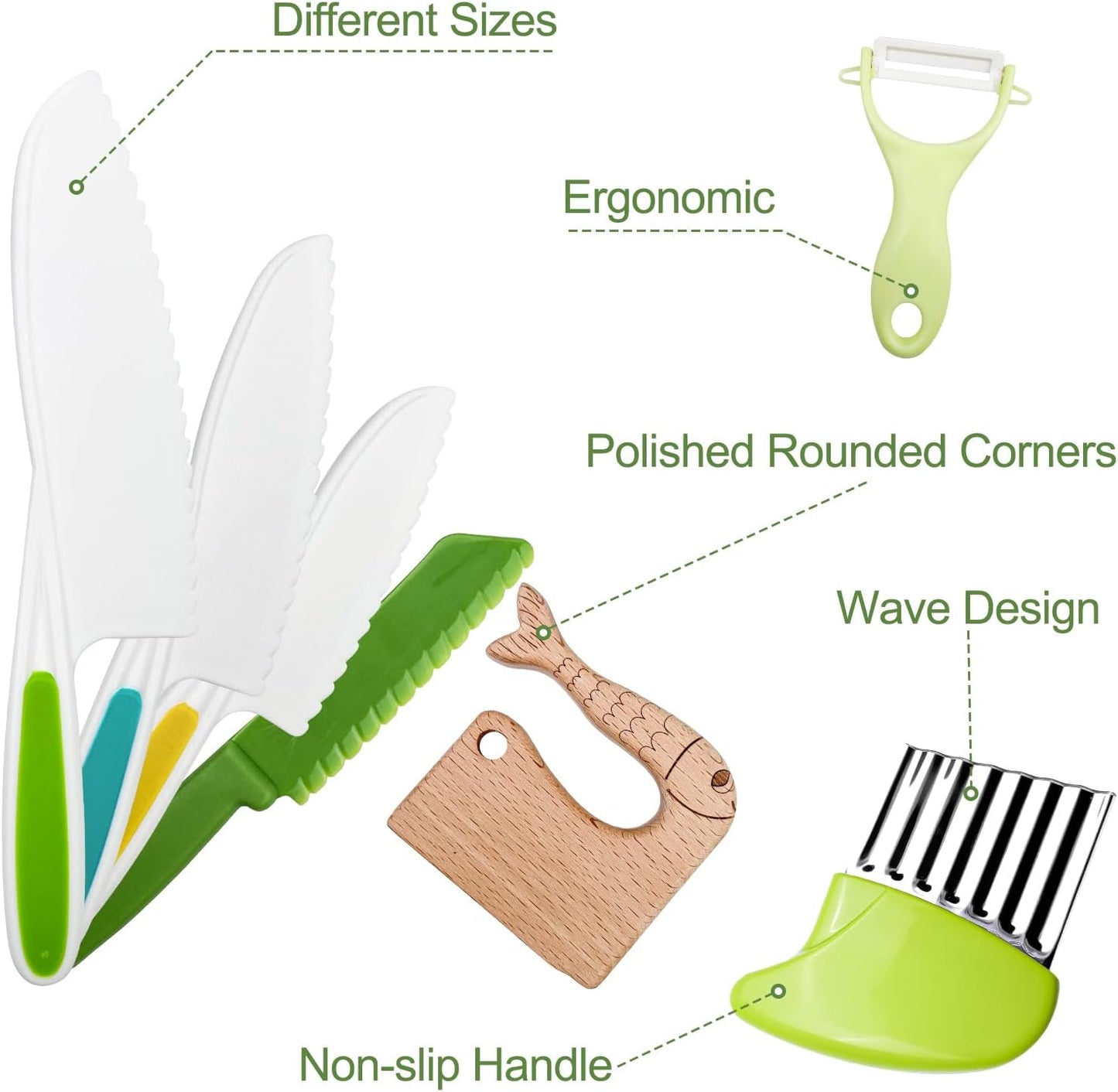 Lectorias Montessori Knife Set 8 Pieces for Kids