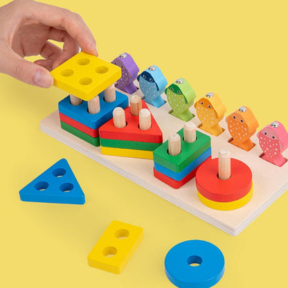 Wooden Magnetic 3D Fishing Game Toy for Kids