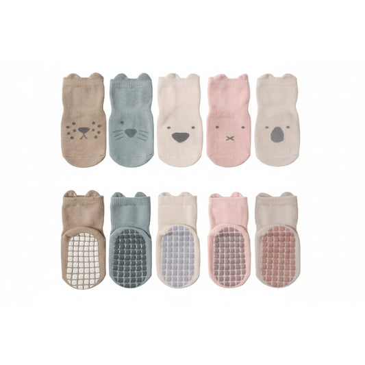 Non-Slip Baby Socks - Pack of 5 Pairs