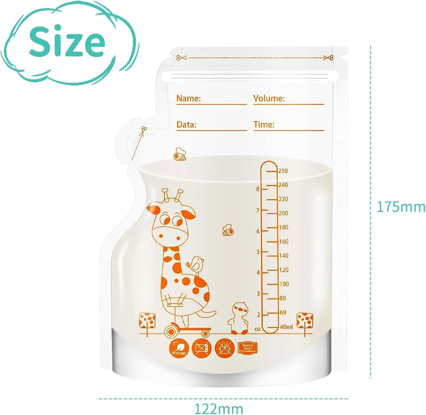 Breast Milk Storage Bags – Leakproof, Pre-Sterilized (30-Pack)