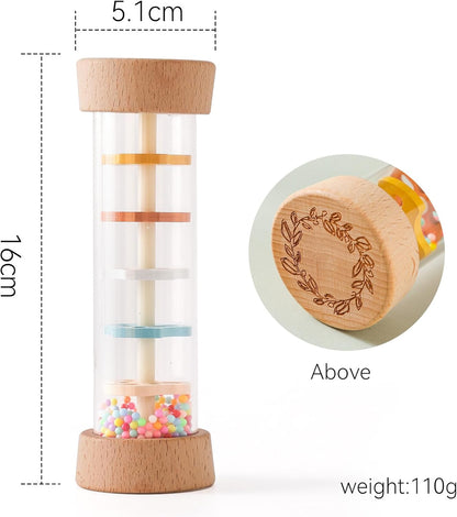 Rainmaker Wooden Baby Rain Stick with Colorful Beads