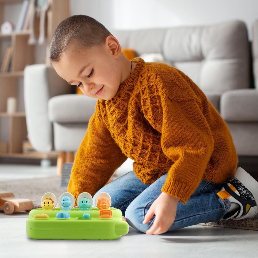 Baby Pop-Up Toy, Educational Animal Playset for Toddlers