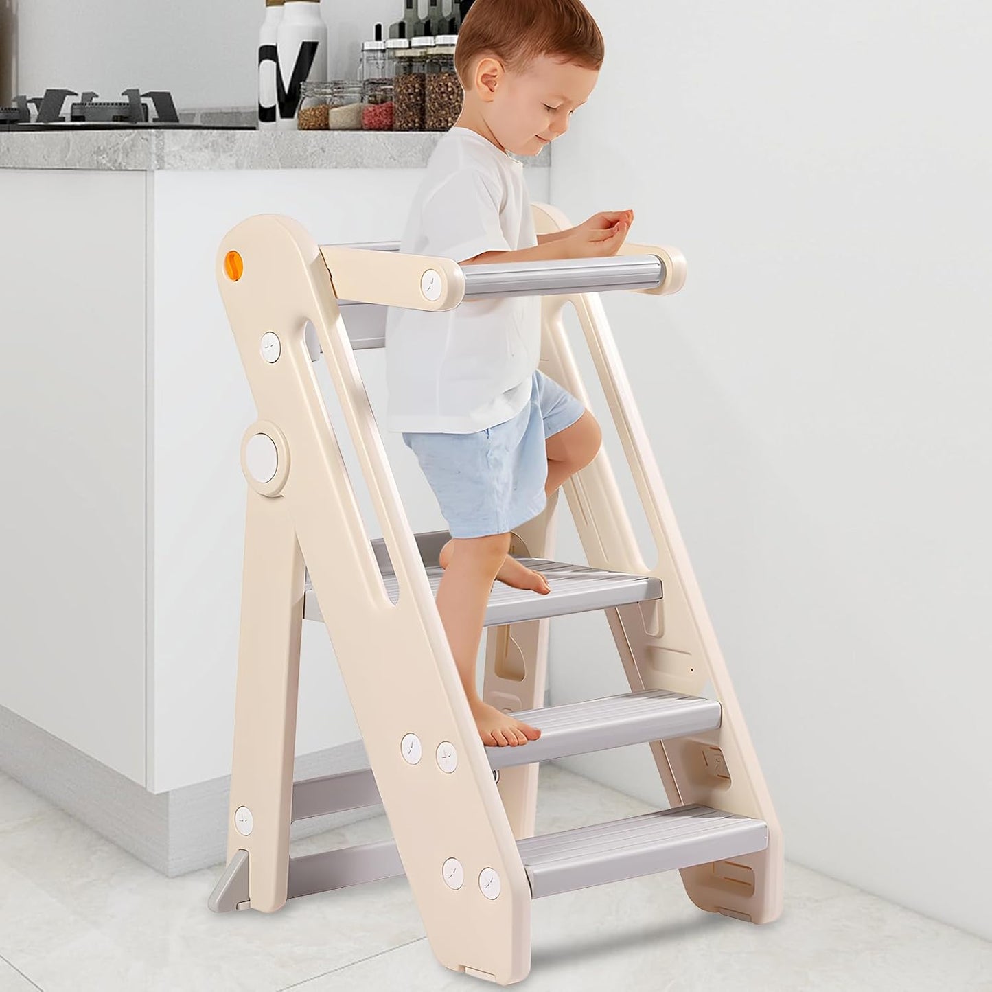 3 Adjustable Heights Montessori Toddler Standing Tower