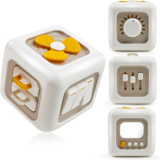 Montessori Busy Cube Sensory Activity Board
