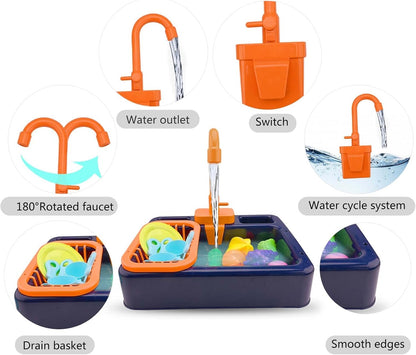 Kids Kitchen Toy Set – Real Sink with Water Circulation