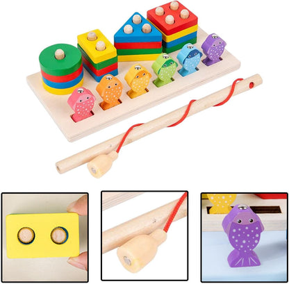 Wooden 3D Magnetic Fishing product image showing safe and cute design for babies