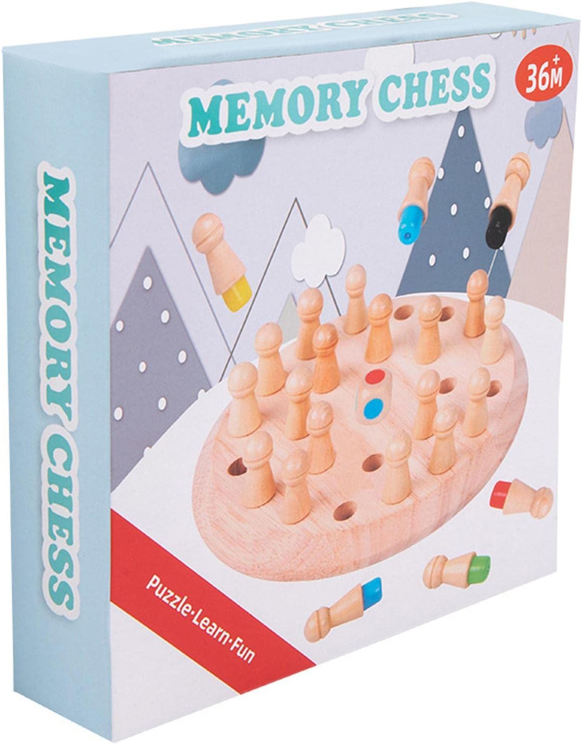 Wooden Memory Match Stick Chess Game Set product image showing safe and cute design for babies