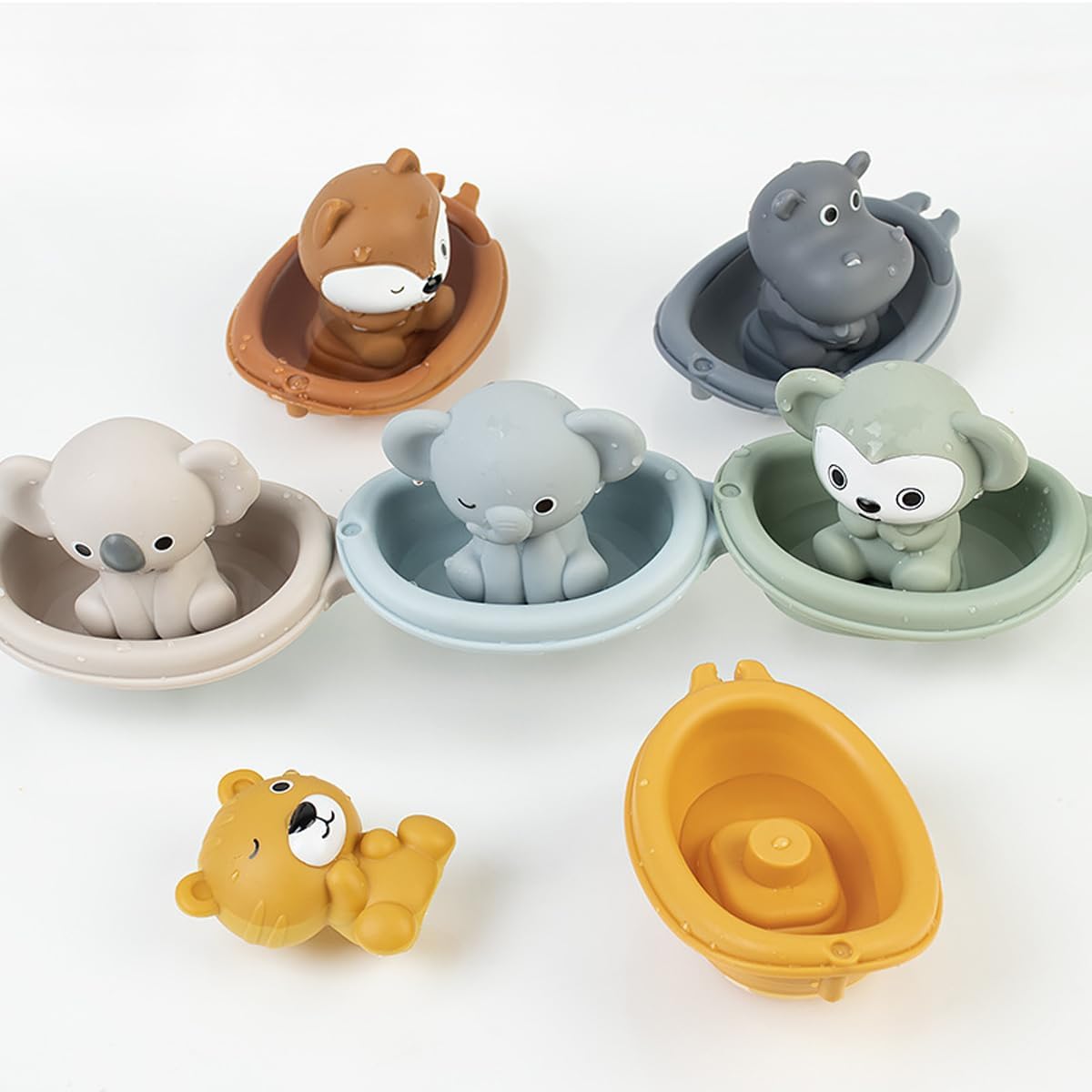 Bath Toys Floating Boats – 12 Pcs Baby Set