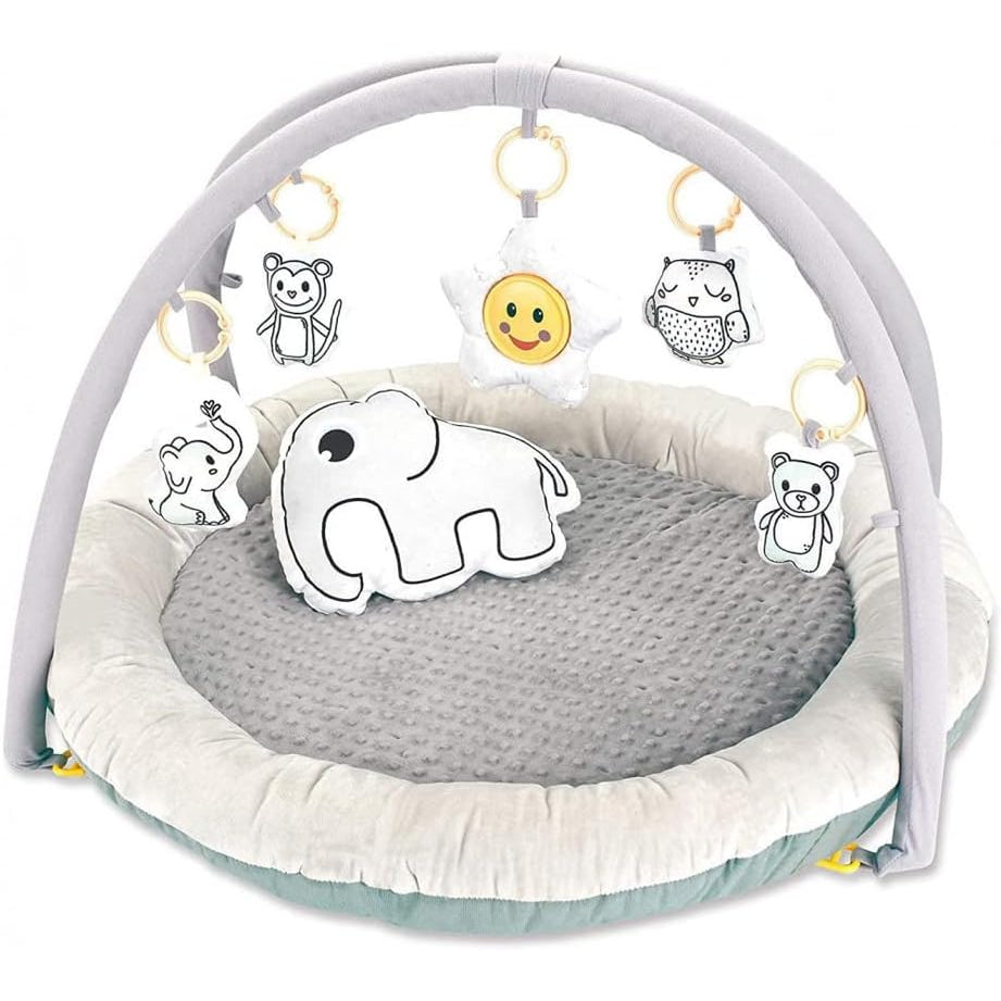 Baby Play Gym & Activity Mat with Soft Plush Elephant Pillow